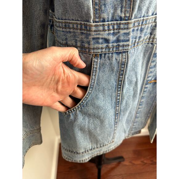 Vintage Levi Strauss SilverTab Long Denim Jacket - Size Medium - Picture 3 of 9